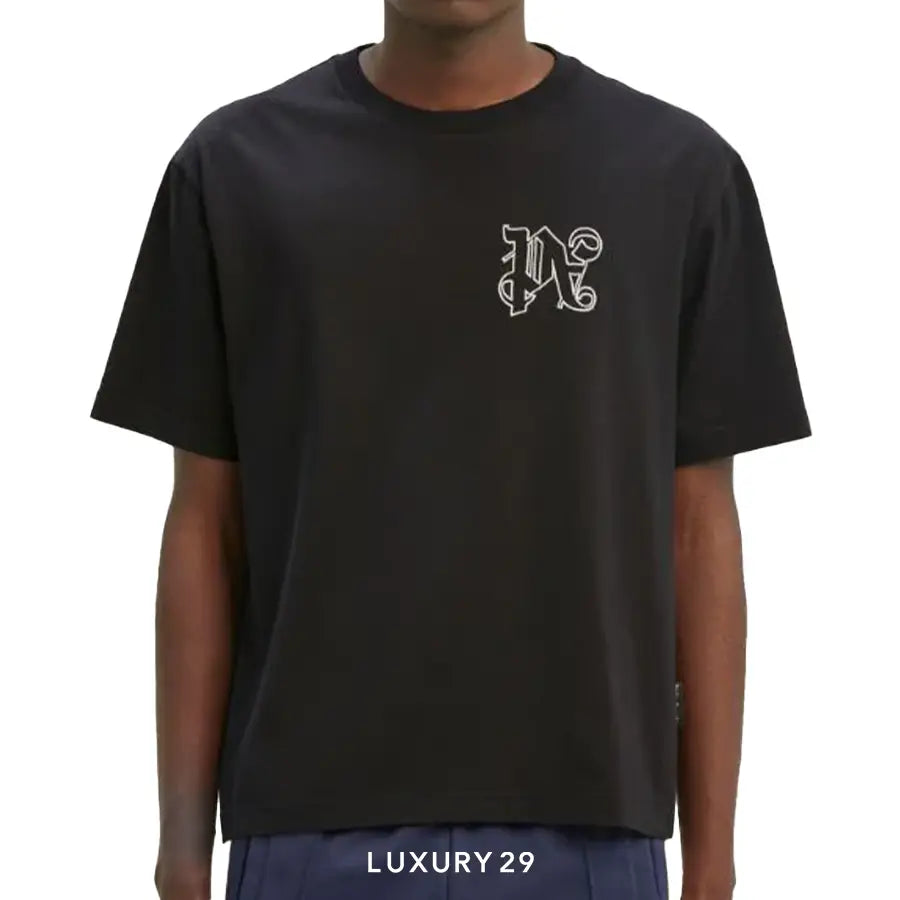 Monogram Regular T-Shirt BLACK OFF WHITE PALM ANGELS