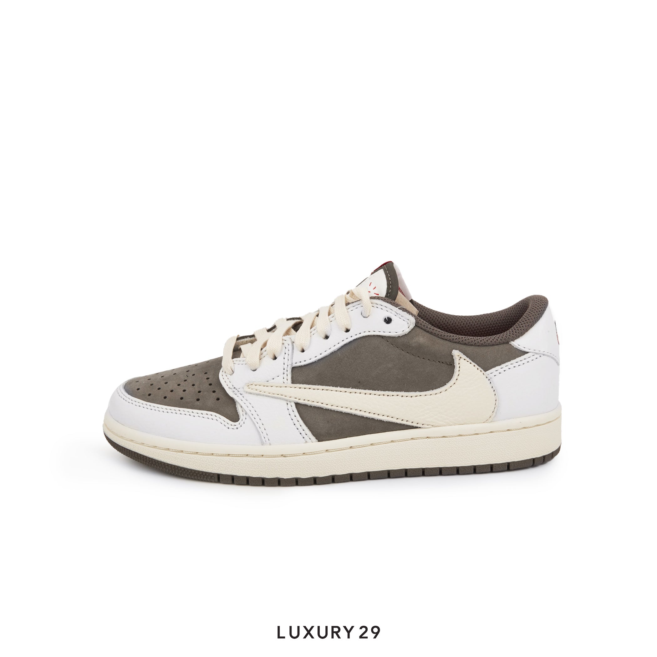 Gray and white sneaker on a white background with 'LUXURY 29' branding.