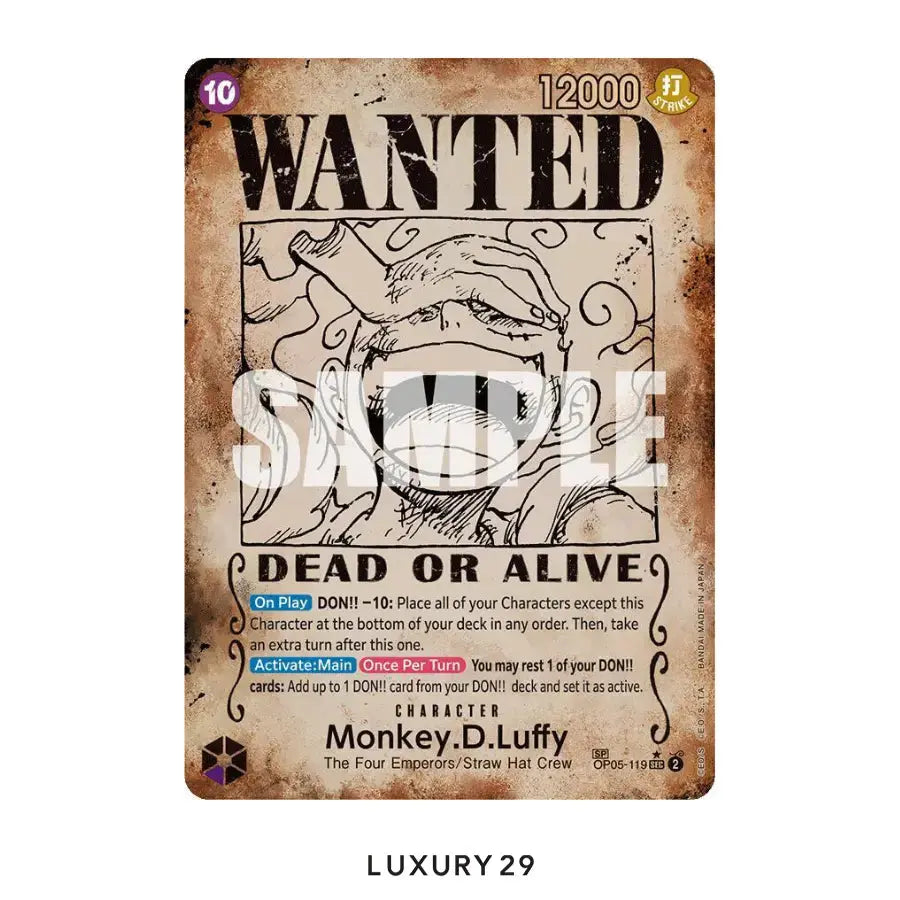 One Piece Monkey.D.Luffy (Wanted Poster) Emperors in the New World SEC OP05-119 (BGS10) ONE PIECE Luxury29