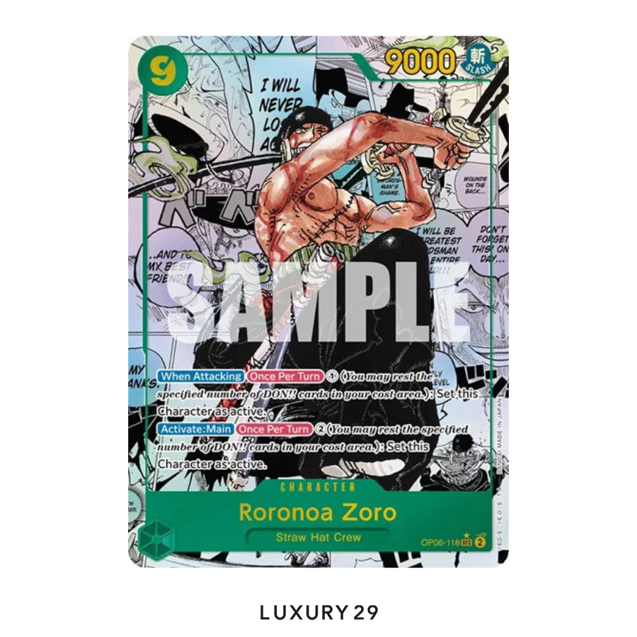 One Piece Roronoa Zoro (Alternate Art) (Manga) Wings of the Captain SEC OP06-118 (PSA10)