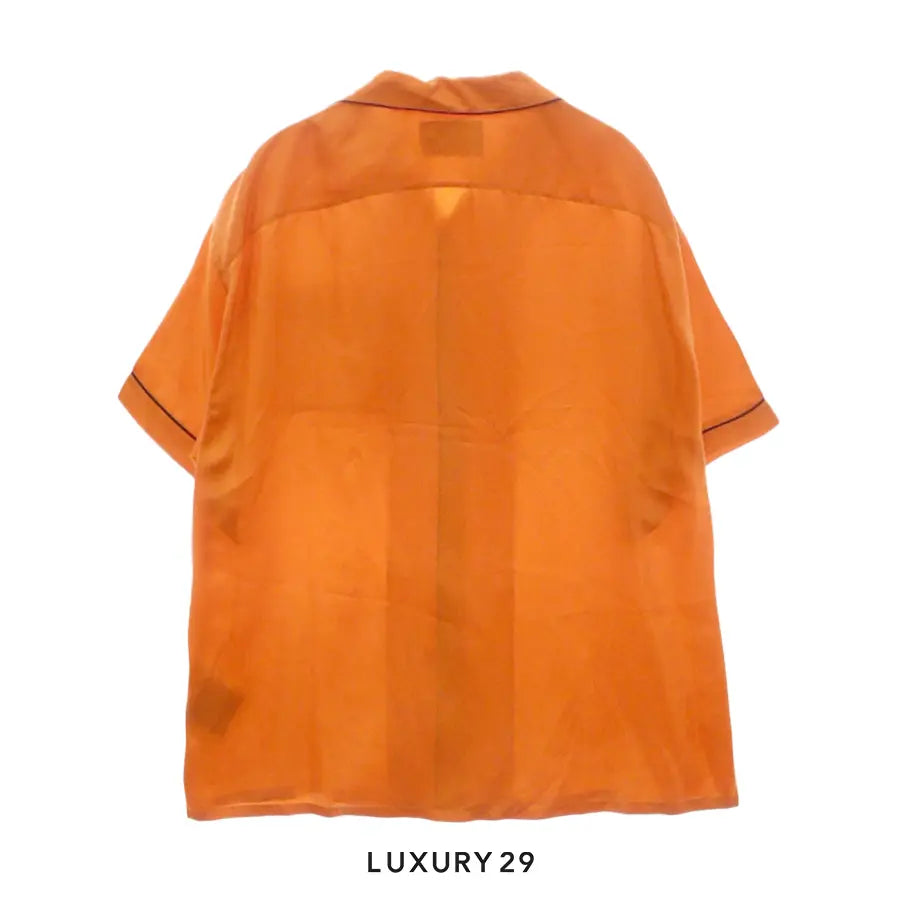 PRADA Silk Pajama Shirt Short Sleeve Orange PRADA