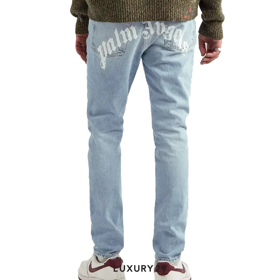 Palm Angels Logo Printed Straight-Leg Jeans