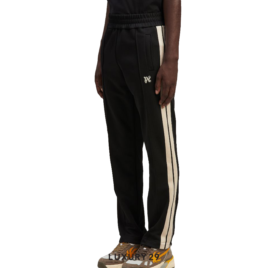 Palm Angels MONOGRAM TRACK PANTS BLACK OFF WHITE PALM ANGELS