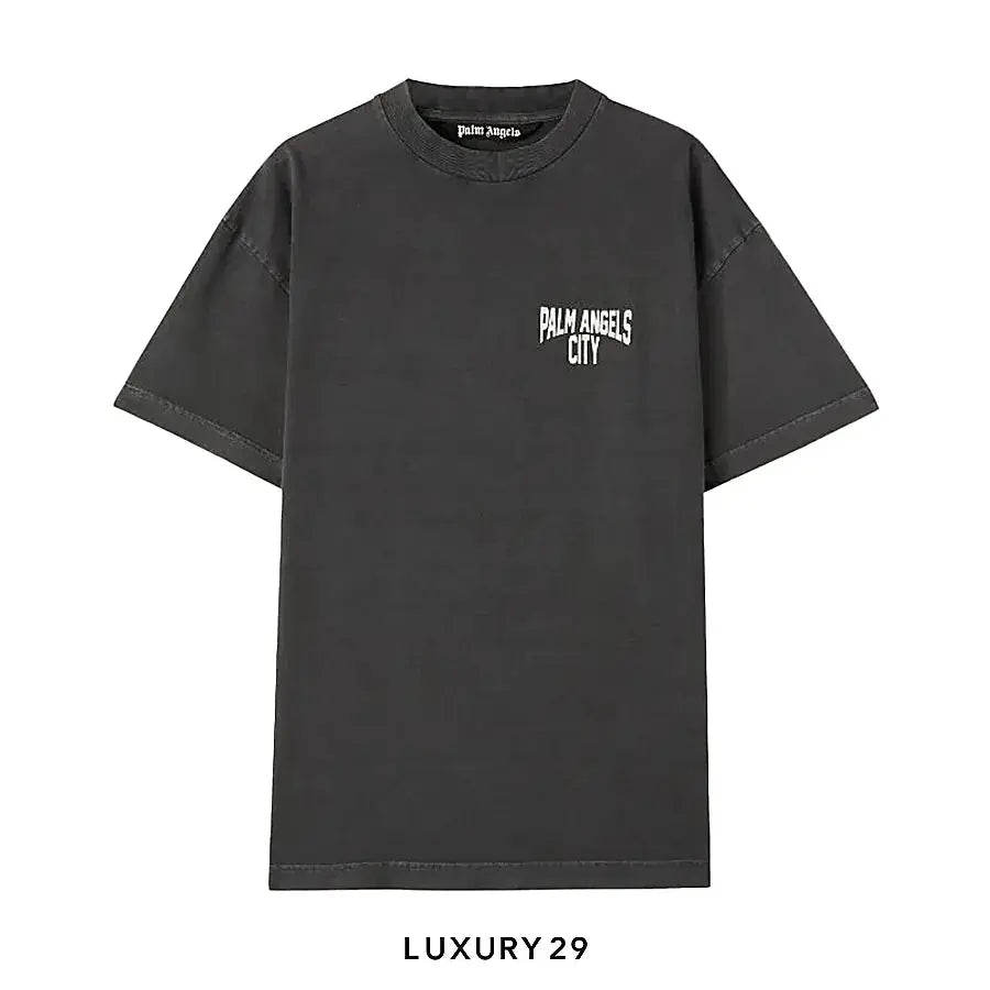 Palm Angels PA CITY WASHED T-SHIRT DARK GREY WHITE