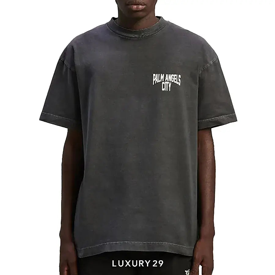Palm Angels PA CITY WASHED T-SHIRT DARK GREY WHITE