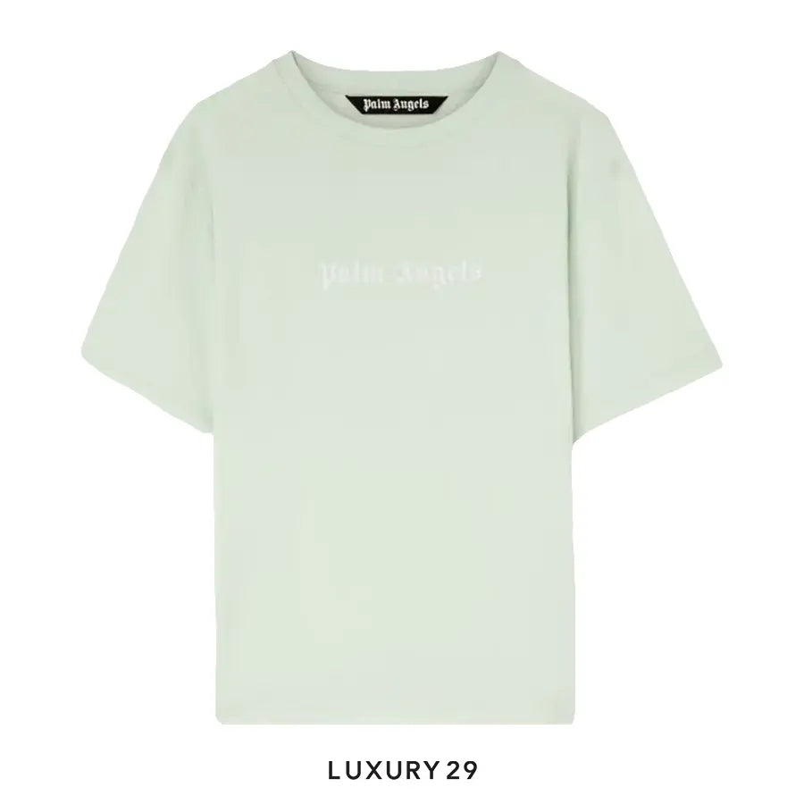 Palm Angels SLIM FIT T-SHIRT MINT OFF WHITE
