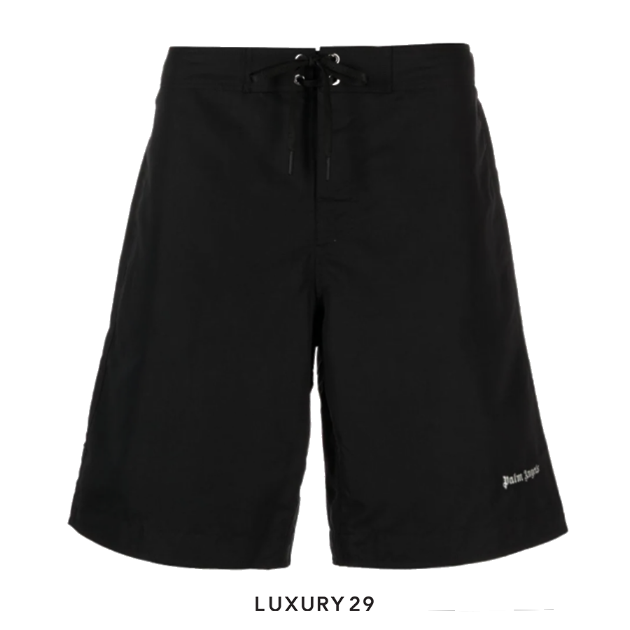Palm Angels logo-embroidered surf shorts