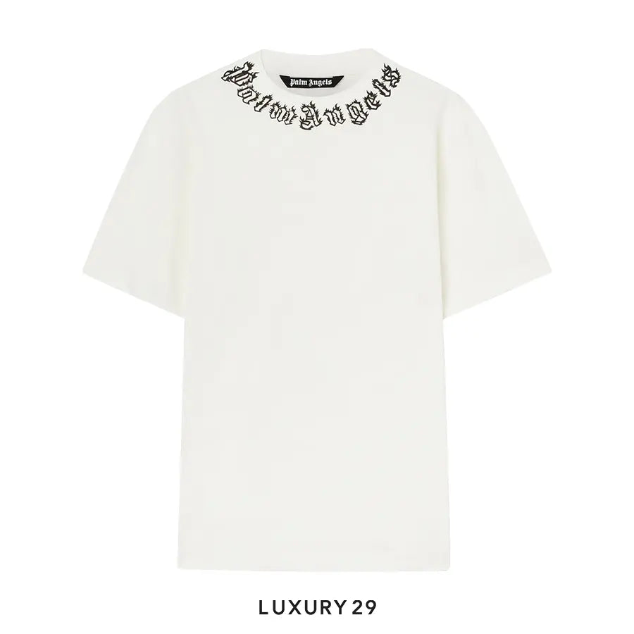 Palm Angels neck-logo T-shirt White