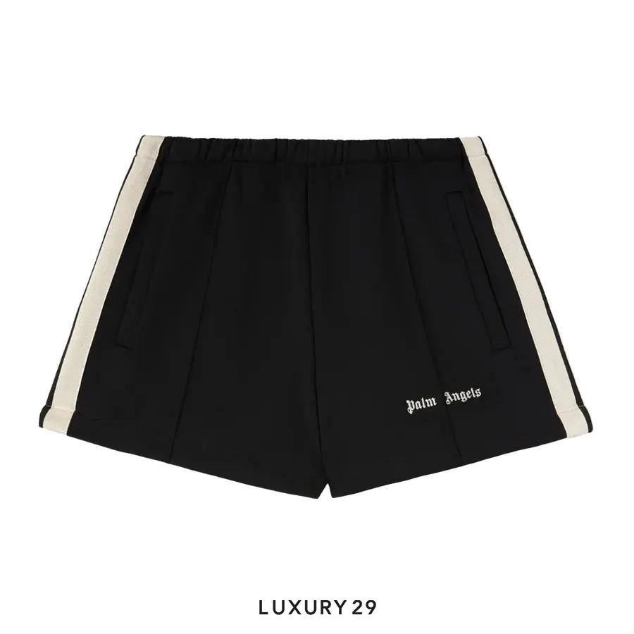 Palm Angels side-stripe track shorts black/off-white