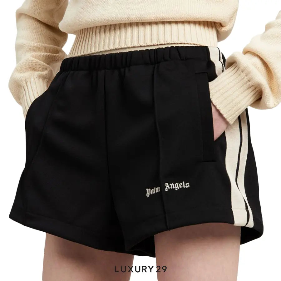 Palm Angels side-stripe track shorts black/off-white PALM ANGELS