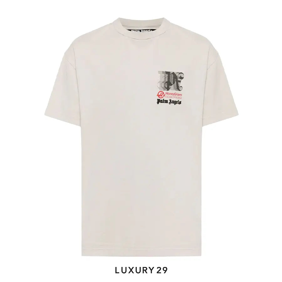 Palm Angels x Haas Racing Club cotton T-shirt beige/multicolour