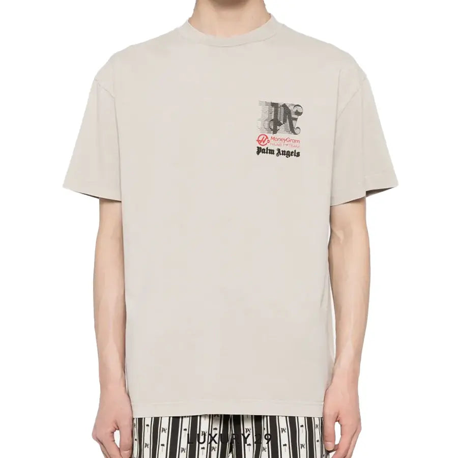 Palm Angels x Haas Racing Club cotton T-shirt beige/multicolour PALM ANGELS