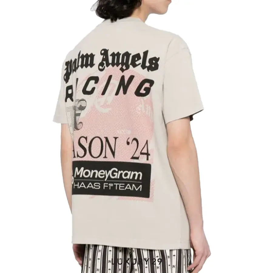 Palm Angels x Haas Racing Club cotton T-shirt beige/multicolour PALM ANGELS