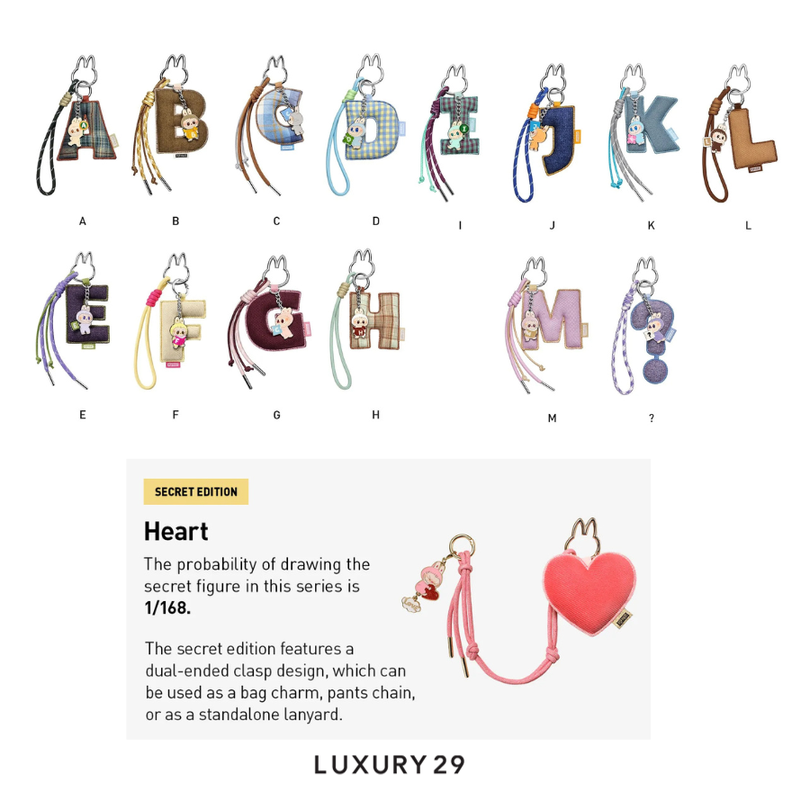 Pop Mart THE MONSTERS - Pin For Love Series Letter Pendant Blind Box (A-M) POP MART