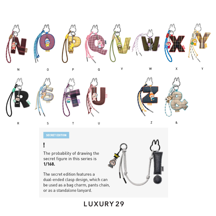 Pop Mart THE MONSTERS - Pin For Love Series Letter Pendant Blind Box (N-Z) POP MART