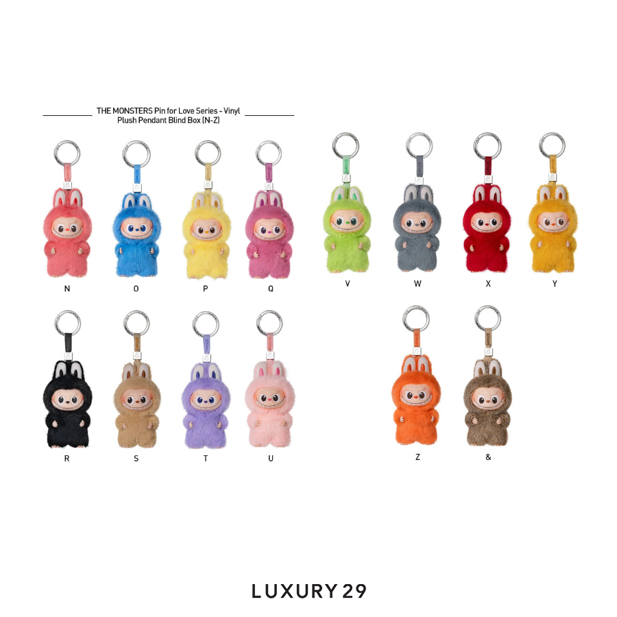Pop Mart THE MONSTERS - Pin For Love Series Vinyl Plush Pendant Blind Box (N-Z) POP MART