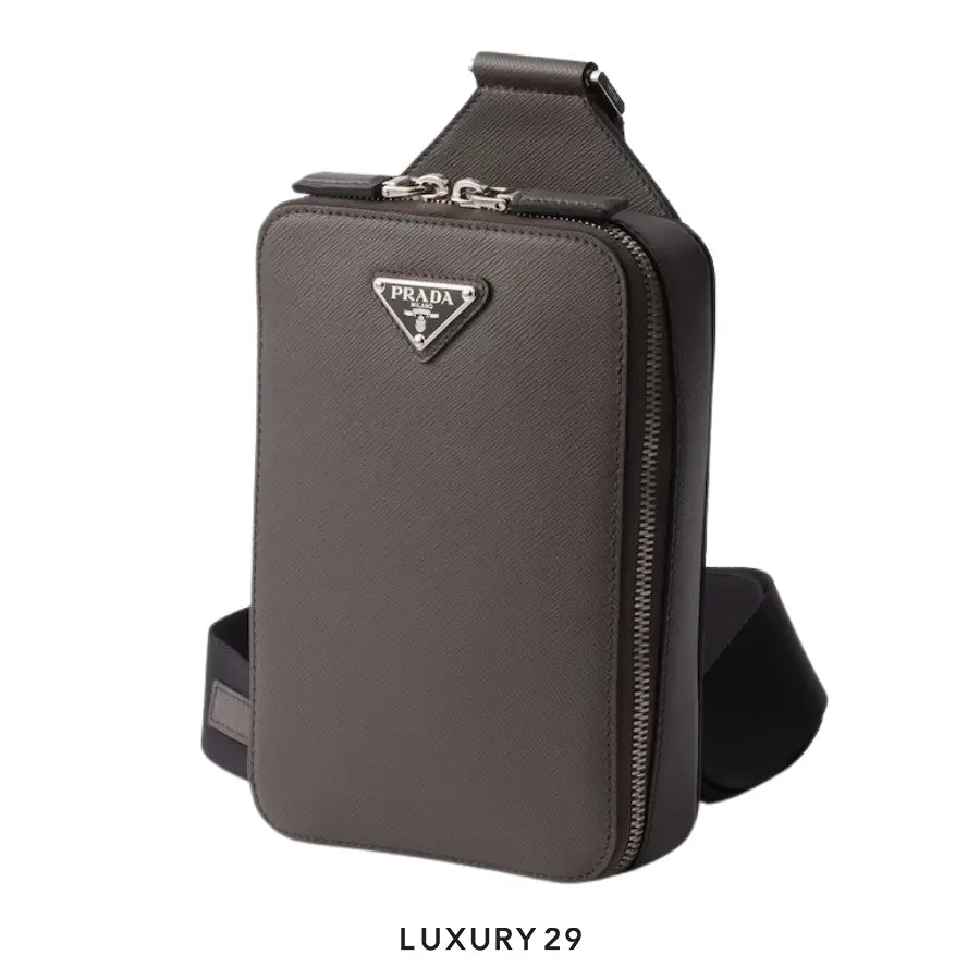 Prada Brique Saffiano leather bag Grey PRADA Luxury29