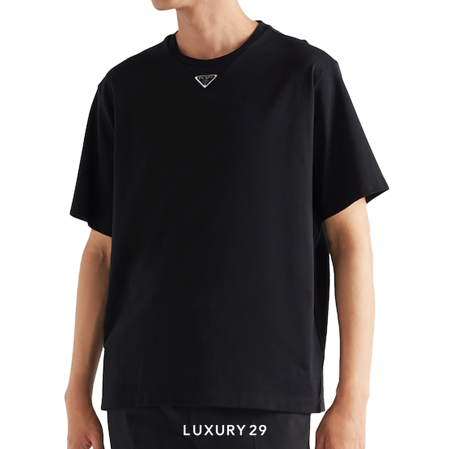 Prada Cotton T-shirt Nero PRADA
