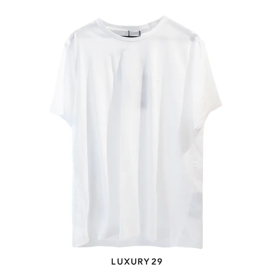 Prada Girocollo M/C Filo Scozia Ricamo Bianco