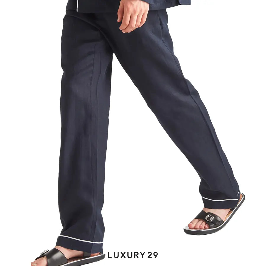 Prada Linen Pants Navy PRADA