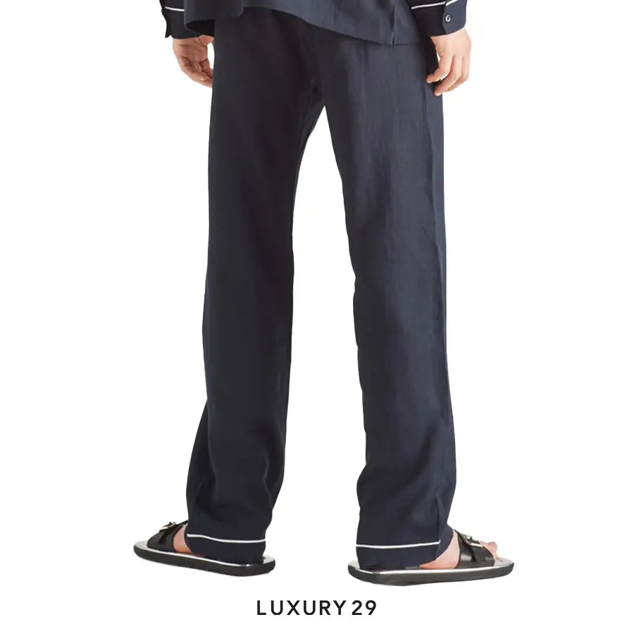 Prada Linen Pants Navy PRADA