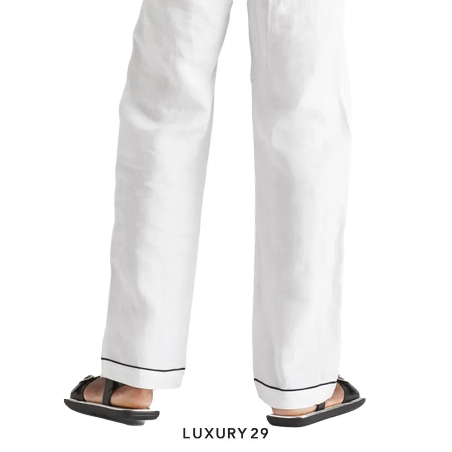 Prada Linen Pants White PRADA