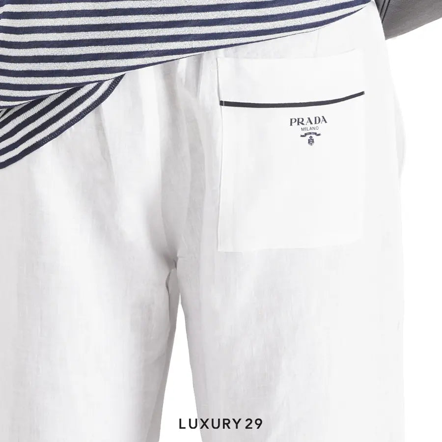 Prada Linen Pants White PRADA