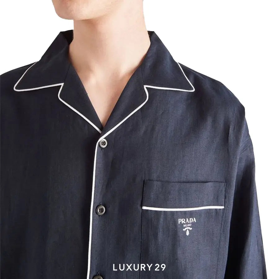 Prada Linen Shirt Navy PRADA