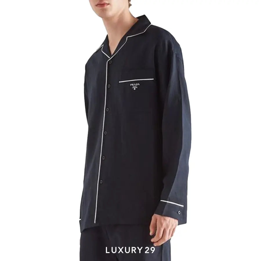Prada Linen Shirt Navy PRADA