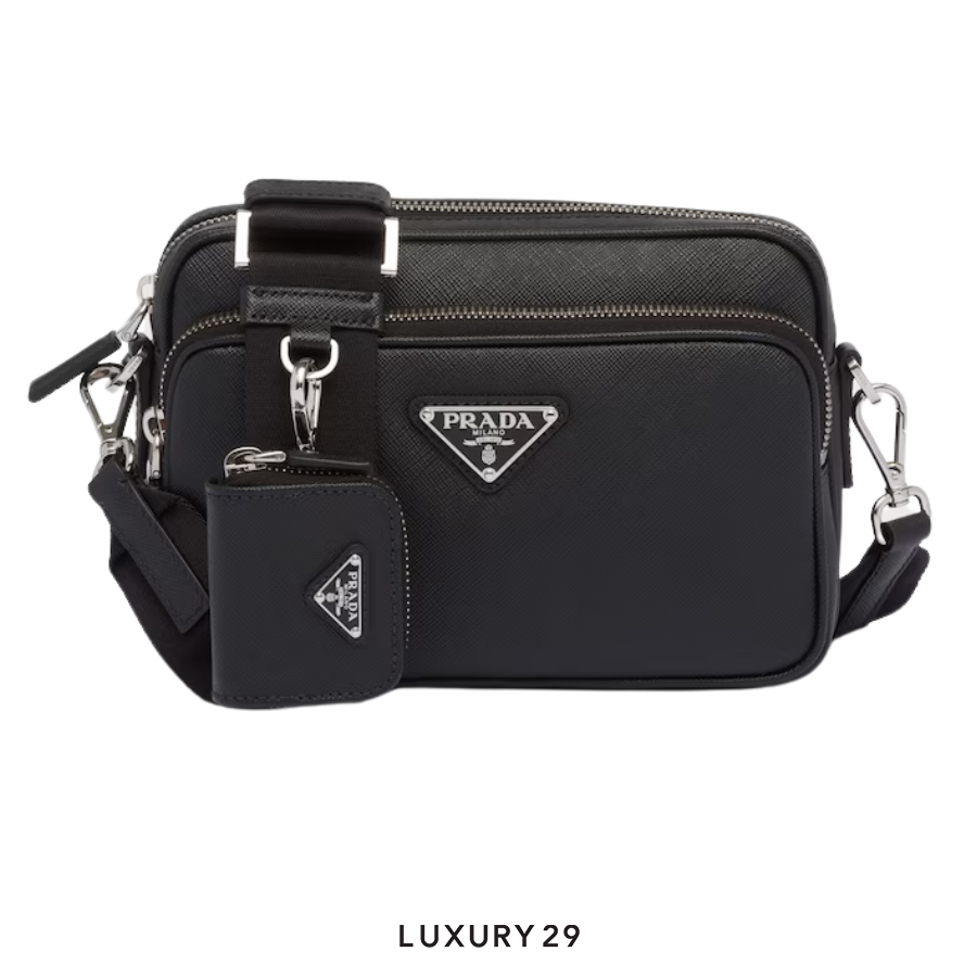 Prada Saffiano leather shoulder bag Black PRADA