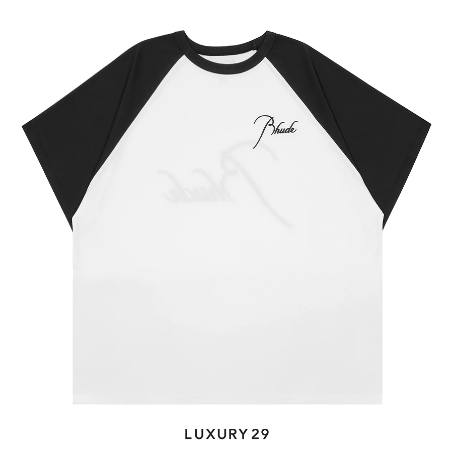Rhude Raglan Logo Tee Vintage White/Black RHUDE