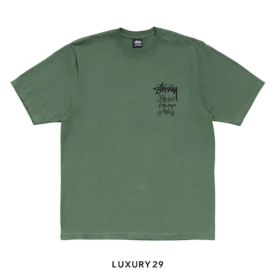 STUSSY ANY ANGLE TEE PIGMENT DYED PINE