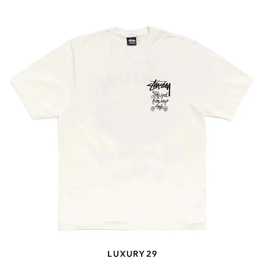 STUSSY ANY ANGLE TEE PIGMENT DYED WHITE