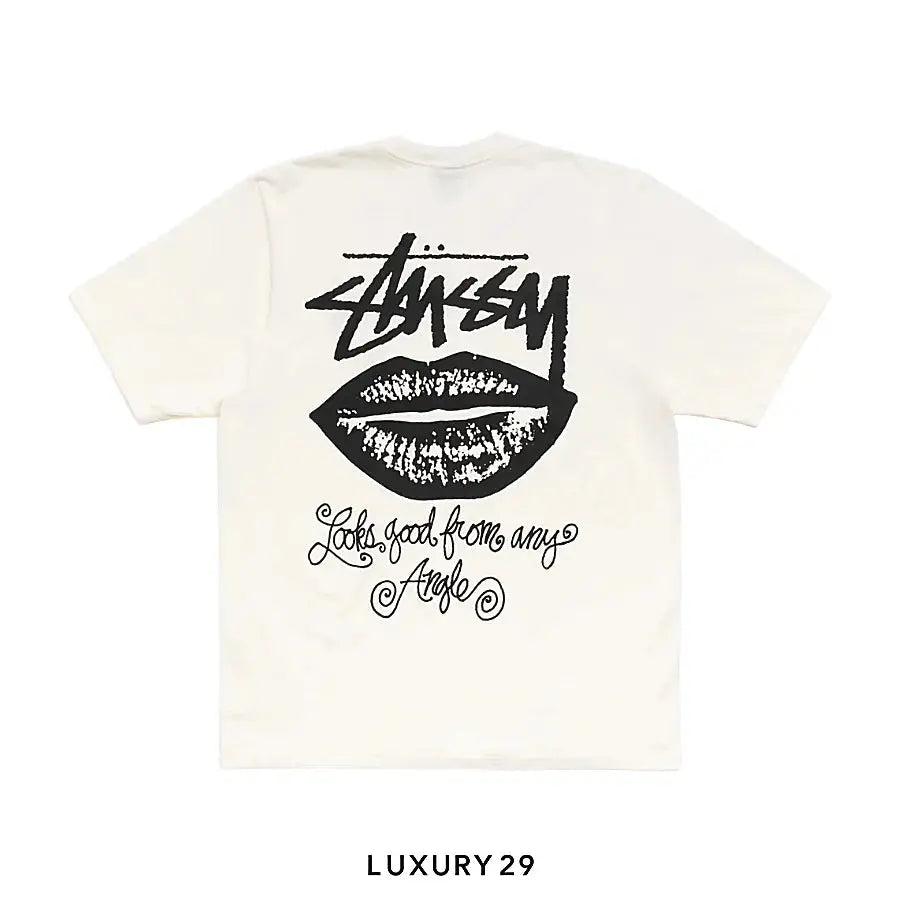 STUSSY ANY ANGLE TEE PIGMENT DYED WHITE