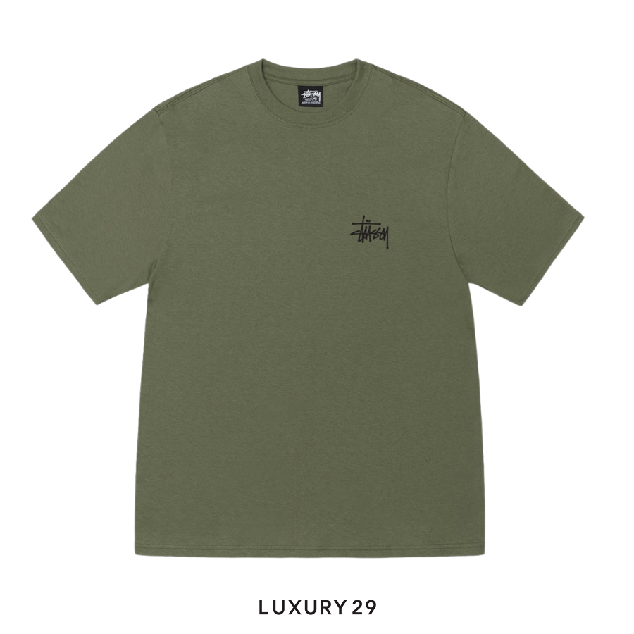 STUSSY BASIC STUSSY TEE OLIVE STUSSY