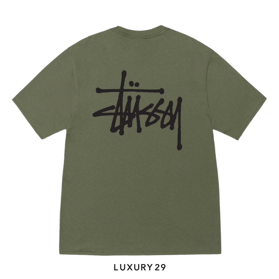 STUSSY BASIC STUSSY TEE OLIVE STUSSY