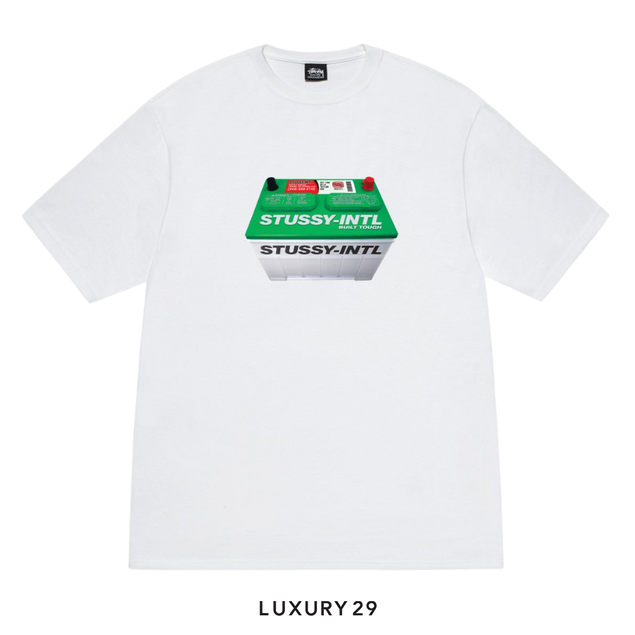 STUSSY BATTERY TEE WHITE STUSSY