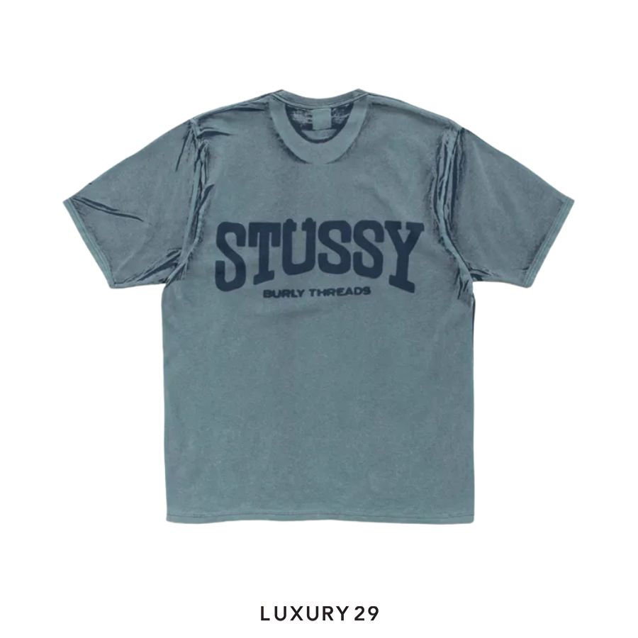 STUSSY BURLY STONE WASHED TEE NAVY