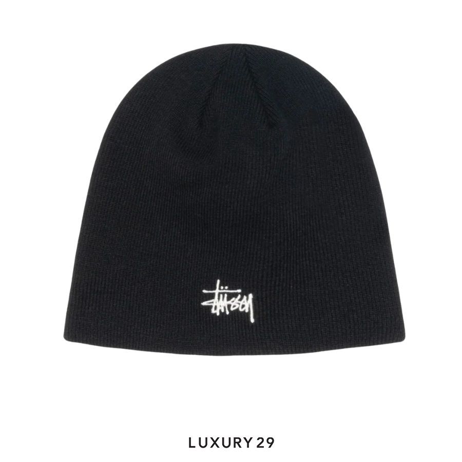 STUSSY CUFF BASIC STUSSY SKULLCAP BLACK STUSSY