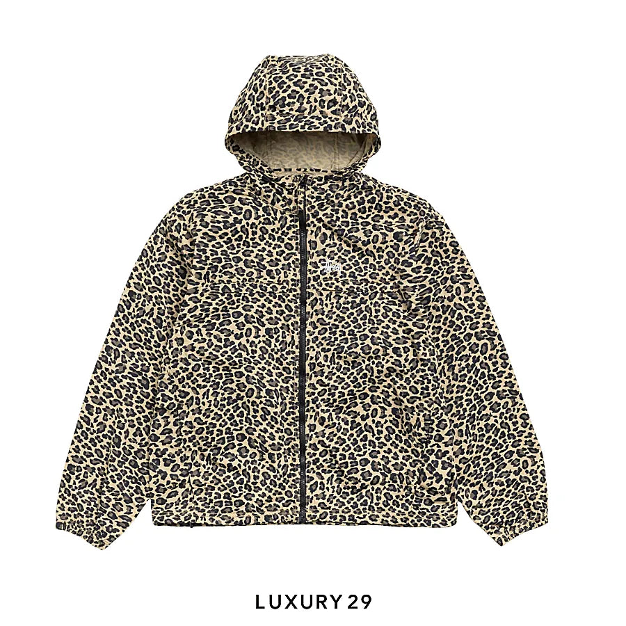 STUSSY LIGHTWEIGHT CHEETAH HOODED JACKET