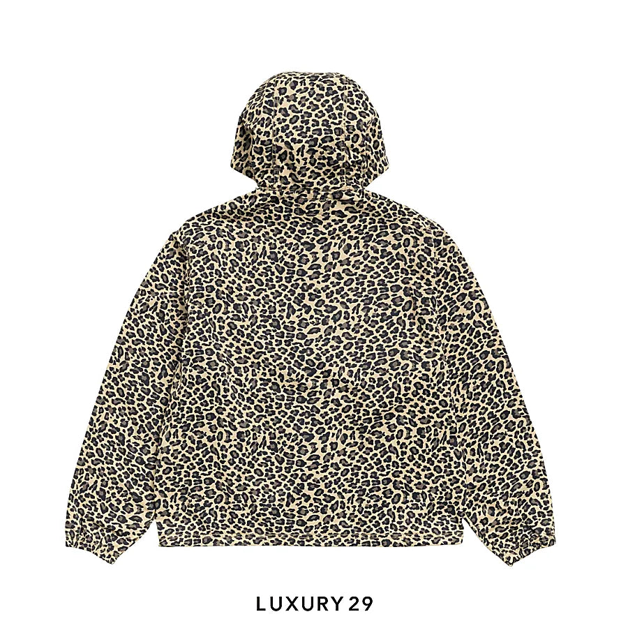 STUSSY LIGHTWEIGHT CHEETAH HOODED JACKET