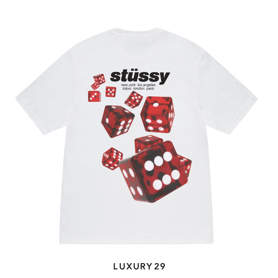 STUSSY ROLLERS TEE WHITE STUSSY
