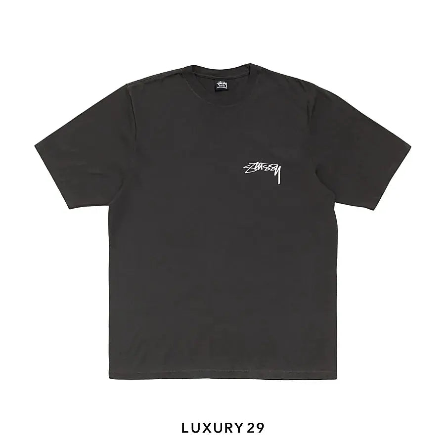 STUSSY SKATE STACK TEE PIGMENT DYED BLACK