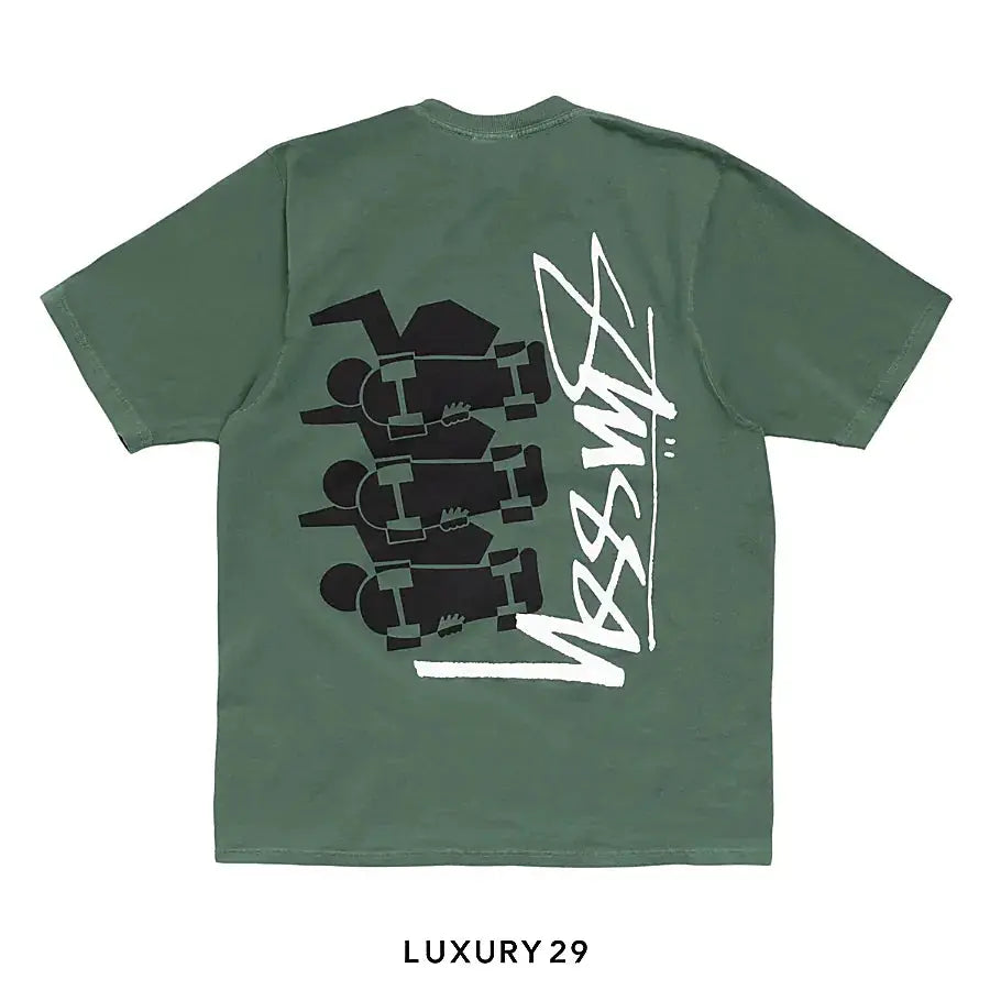 STUSSY SKATE STACK TEE PIGMENT DYED PINE