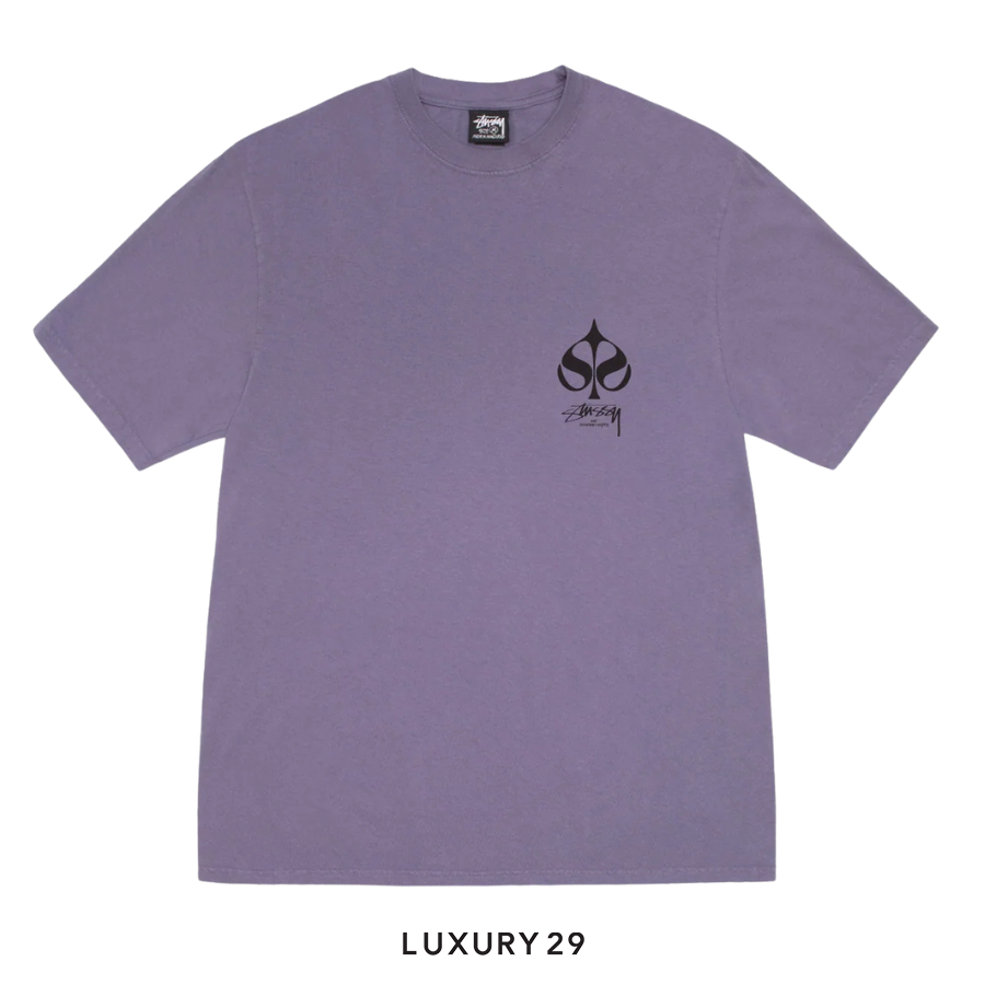 STUSSY SPADE TEE PIGMENT DYED GRAPE STUSSY