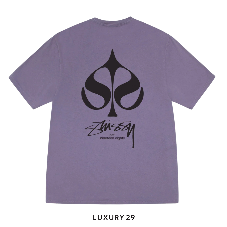 STUSSY SPADE TEE PIGMENT DYED GRAPE STUSSY