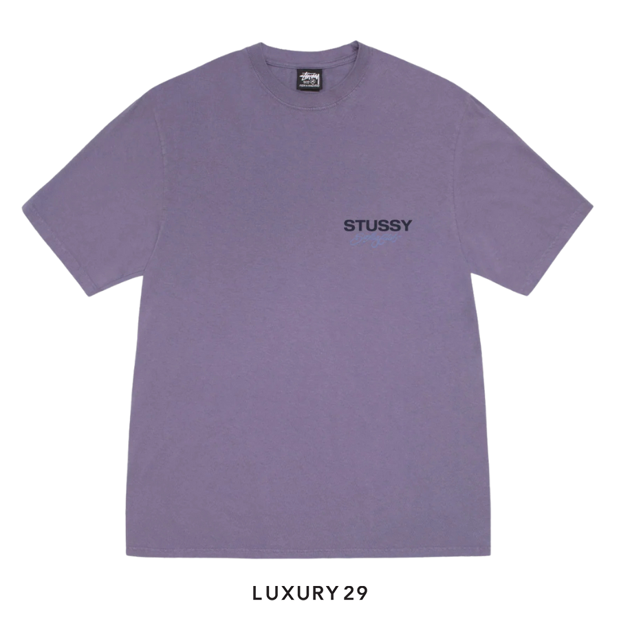 STUSSY SURF CLUB TEE PIGMENT DYED GRAPE STUSSY
