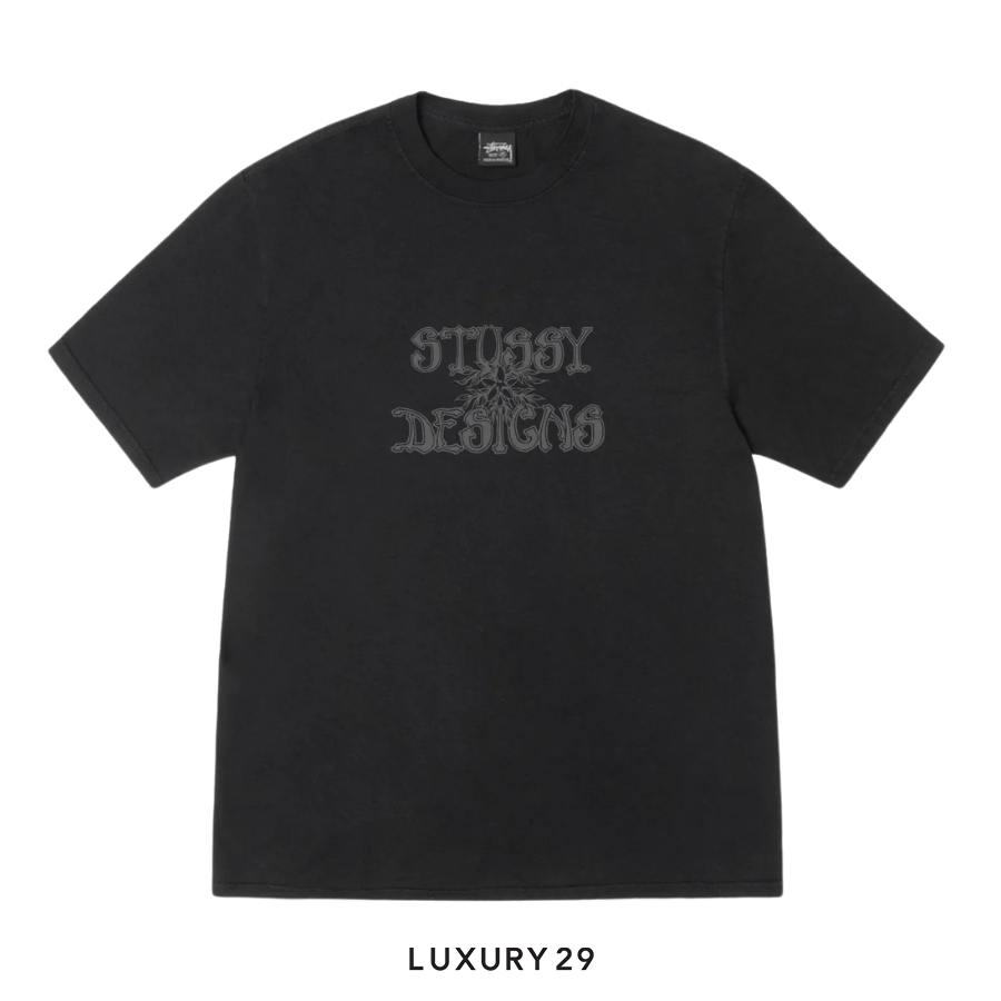 STUSSY WES PALMS TEE PIGMENT DYED BLACK STUSSY