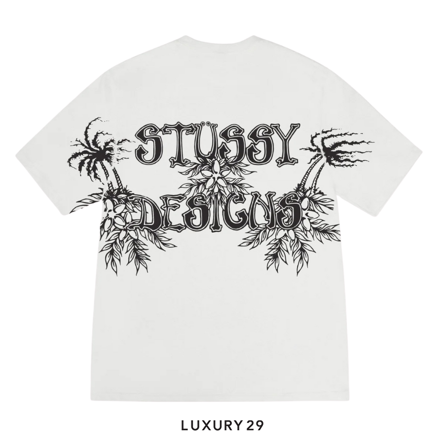 STUSSY WES PALMS TEE PIGMENT DYED WHITE STUSSY