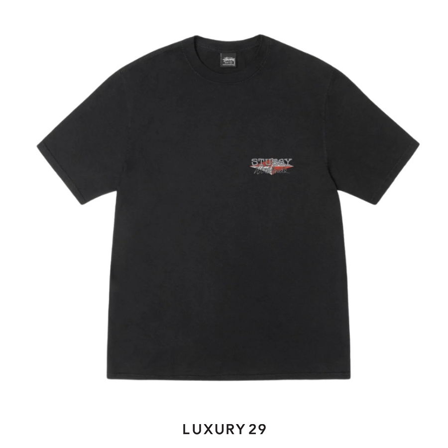 STUSSY WORLDWIDE DIAMOND TEE PIGMENT DYED BLACK STUSSY